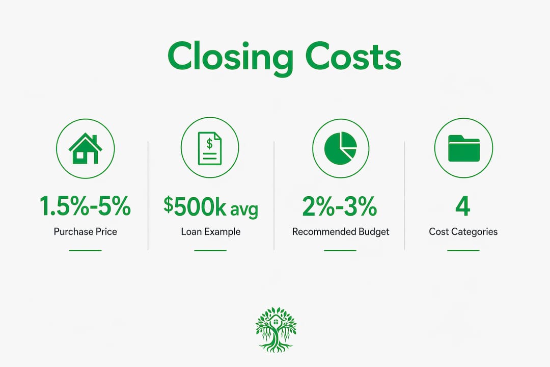 Infographic summarizing California closing costs percentages and categories