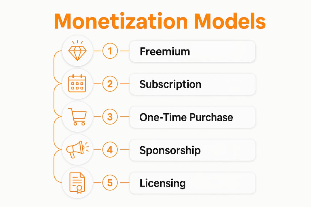 Infographic outlining common educator monetization models