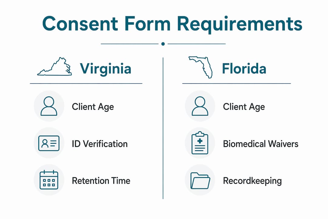 Infographic comparing consent form requirements by state