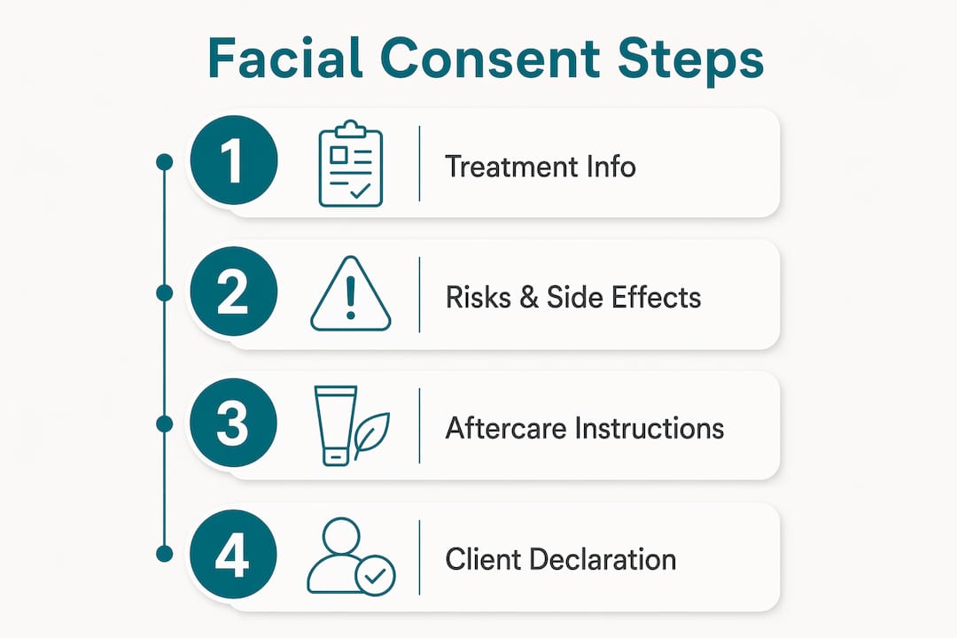 Infographic showing facial consent form key steps