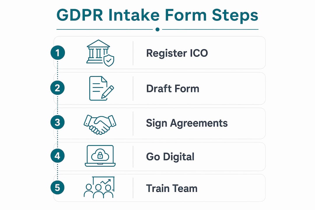 Infographic illustrating GDPR form compliance steps