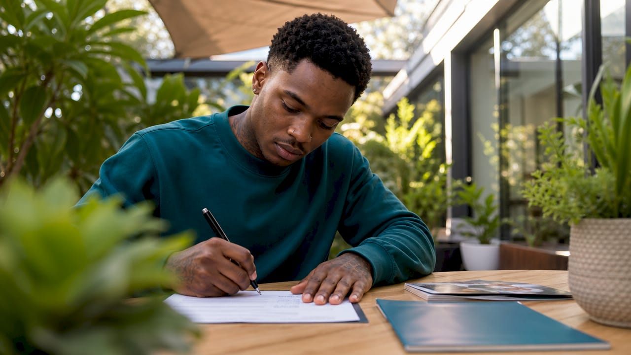 Client signing medical intake form