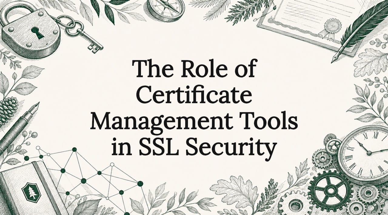 Decorative title card illustration for certificate management tools
