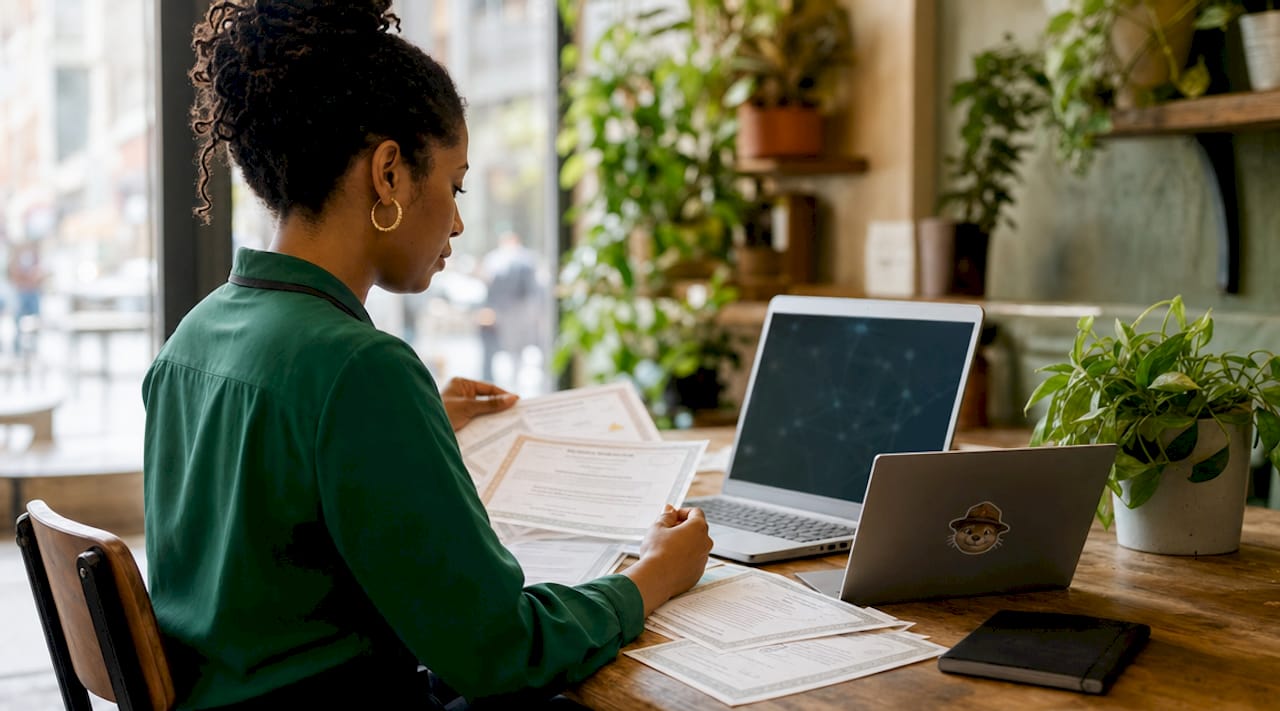 IT admin reviewing certificate management documents