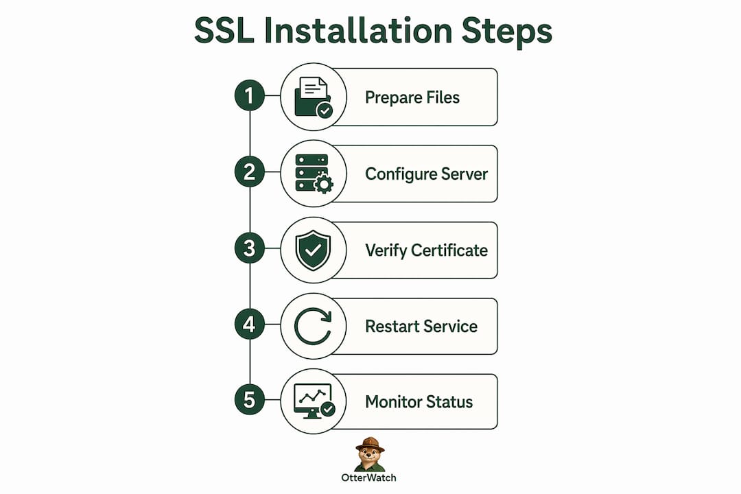 Infographic showing SSL installation steps