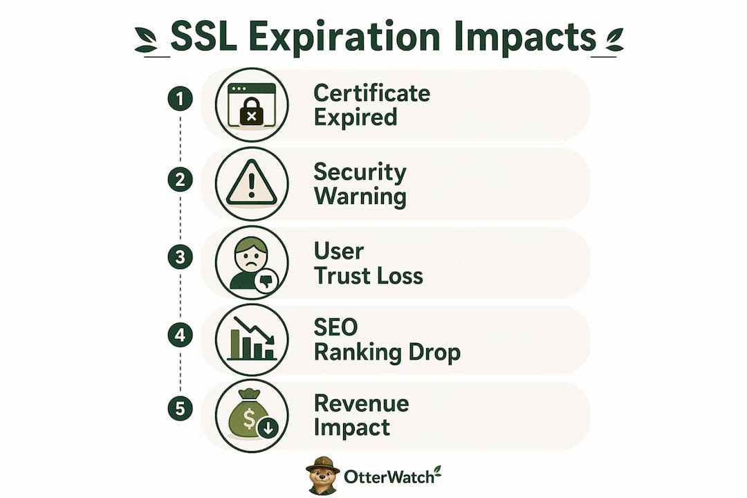 Infographic summarizing SSL expiration impacts