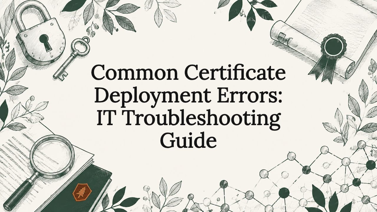 Decorative certificate deployment title card illustration