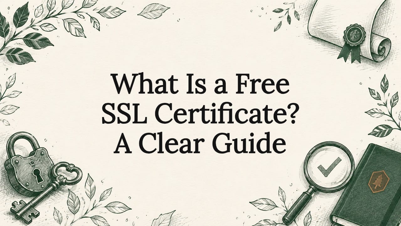 Decorative title card with security-themed illustrations