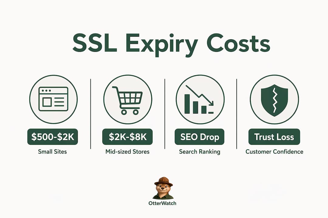 Infographic showing cost impact of expired SSL certificates