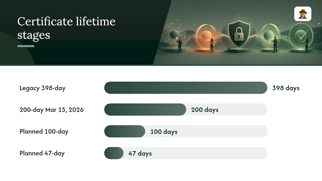 Timeline of shorter certificate validity periods