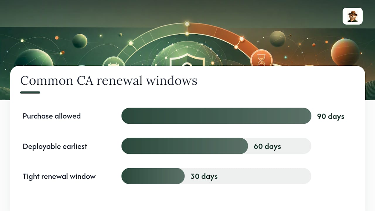 Typical CA Renewal Windows and What They Actually Mean — overview diagram