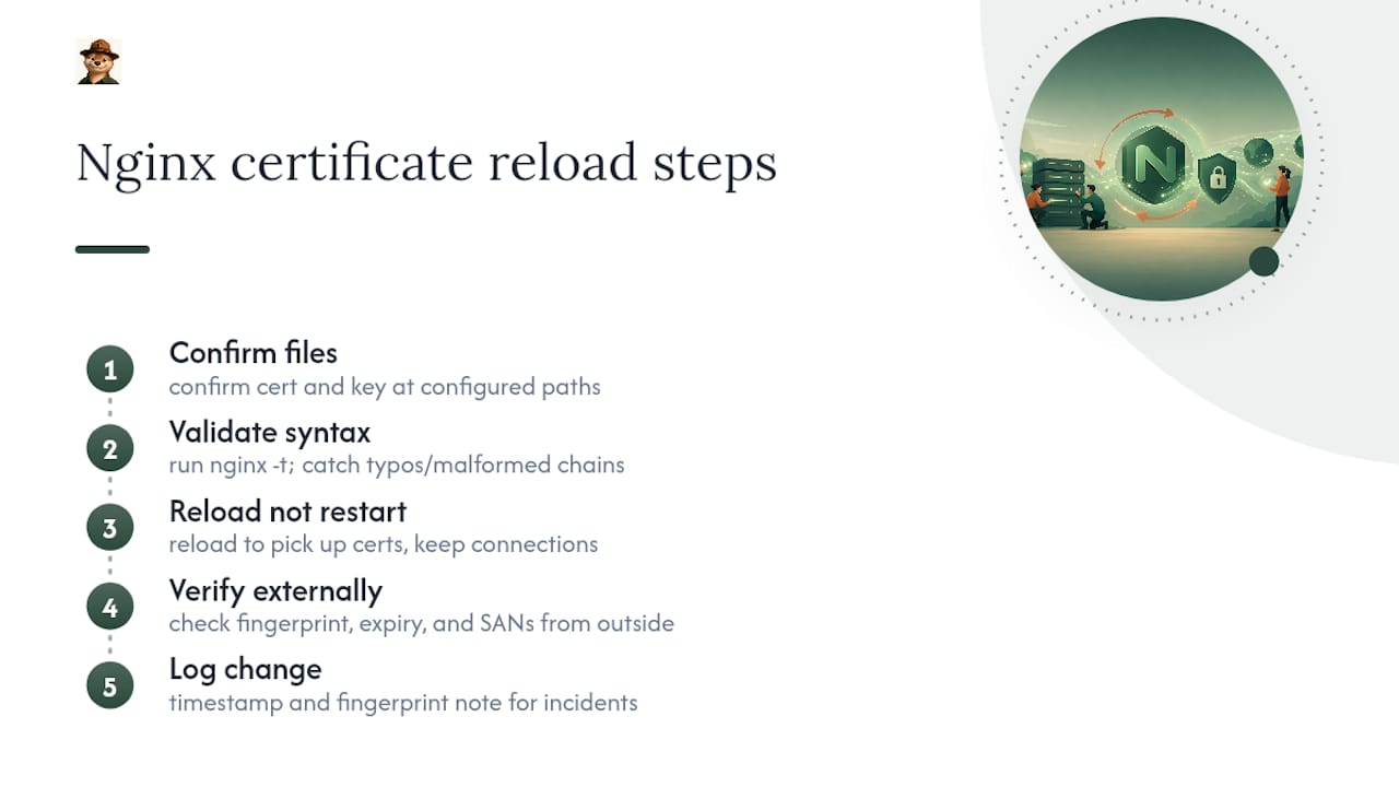 Five-step Nginx certificate verification workflow
