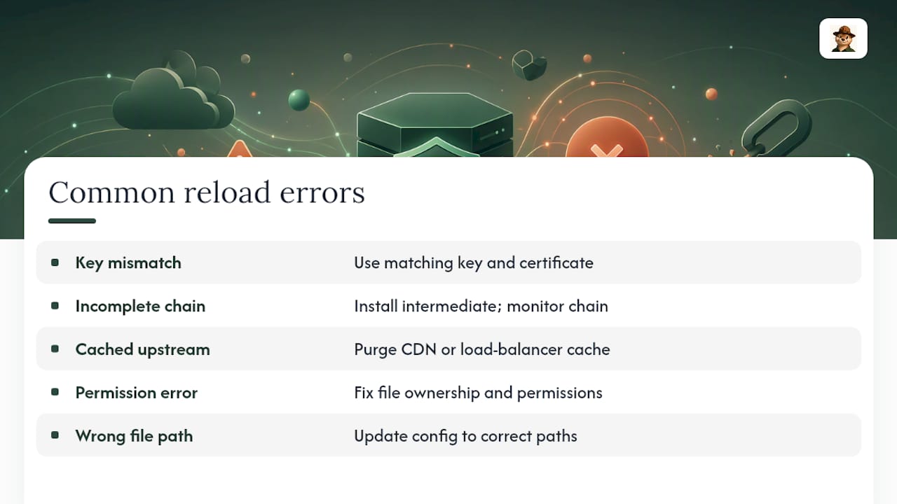 Common Certificate Reload Errors and How to Fix Them — overview diagram