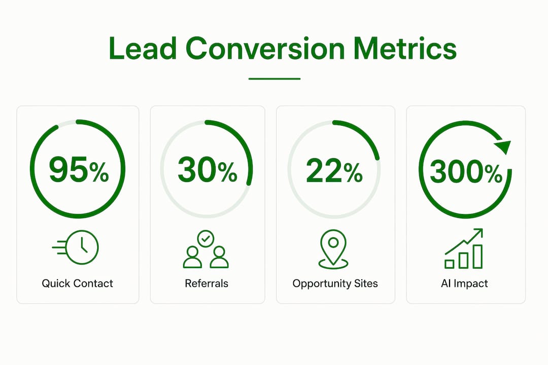 Infographic showing key statistics on lead conversion