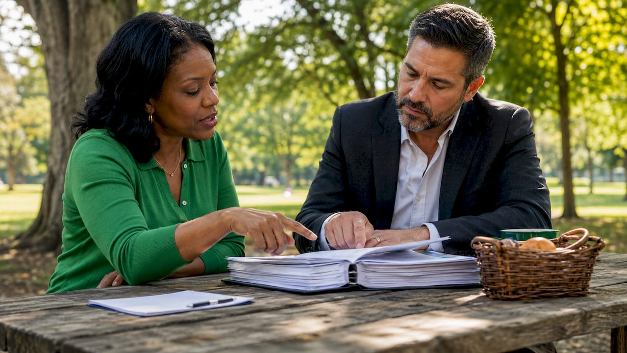 Franchisor and franchisee discussing agreement