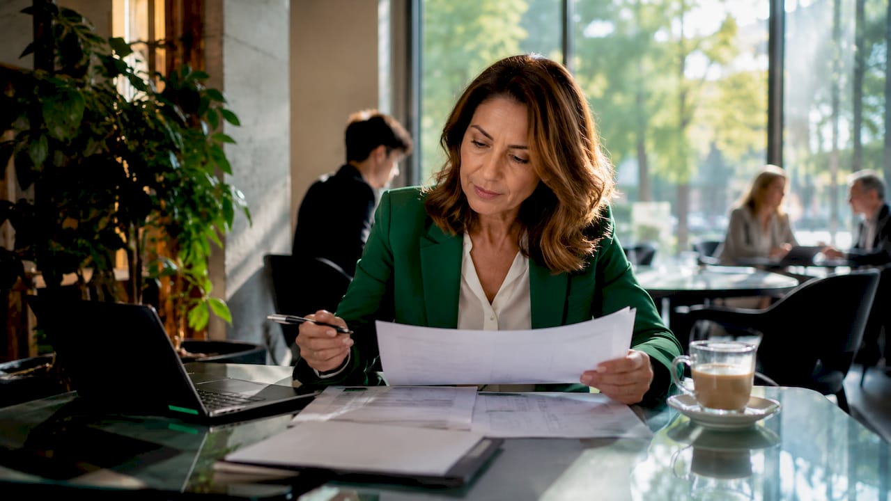 Investor reviewing franchise fee documents
