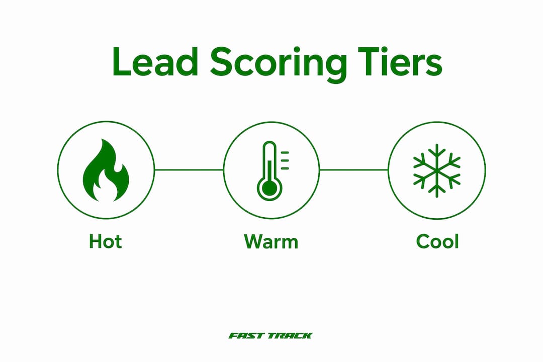 Infographic showing lead scoring tiers hierarchy