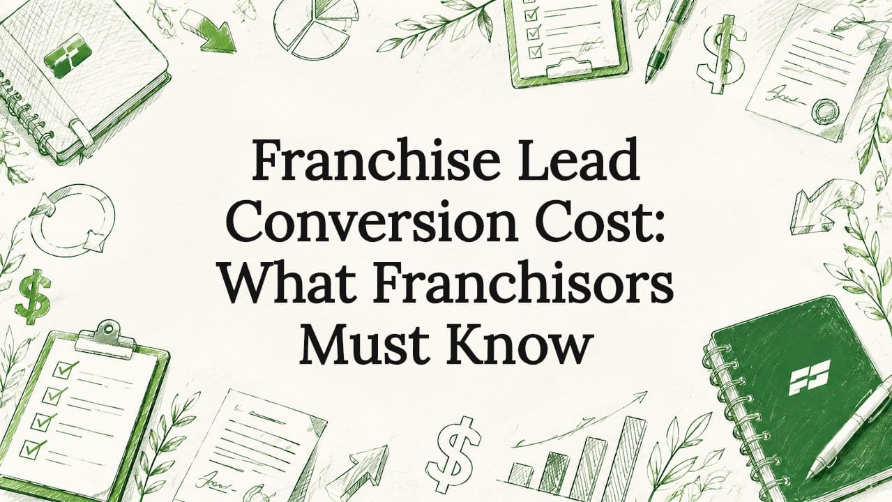 Decorative illustrated title card for franchise lead conversion