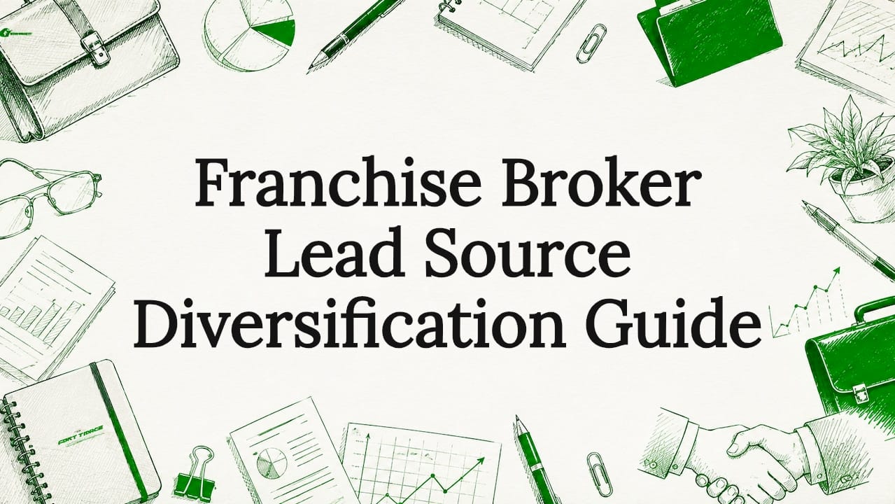Decorative business-themed title card illustration