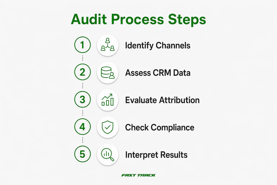 Infographic showing franchise lead audit steps