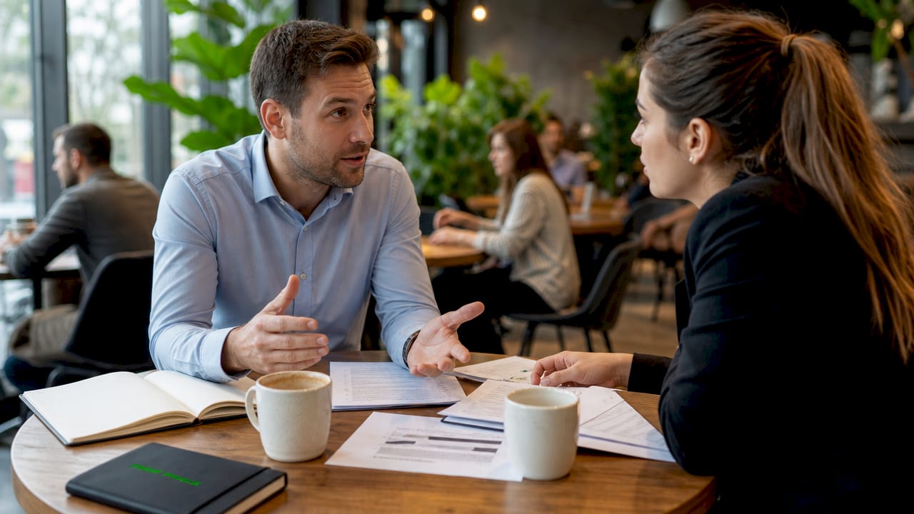 Business meeting on franchising model discussion