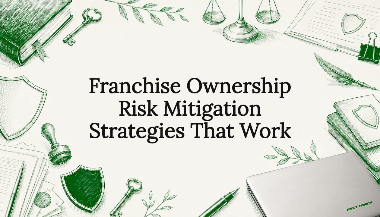 Decorative illustrated title card with legal and protection motifs
