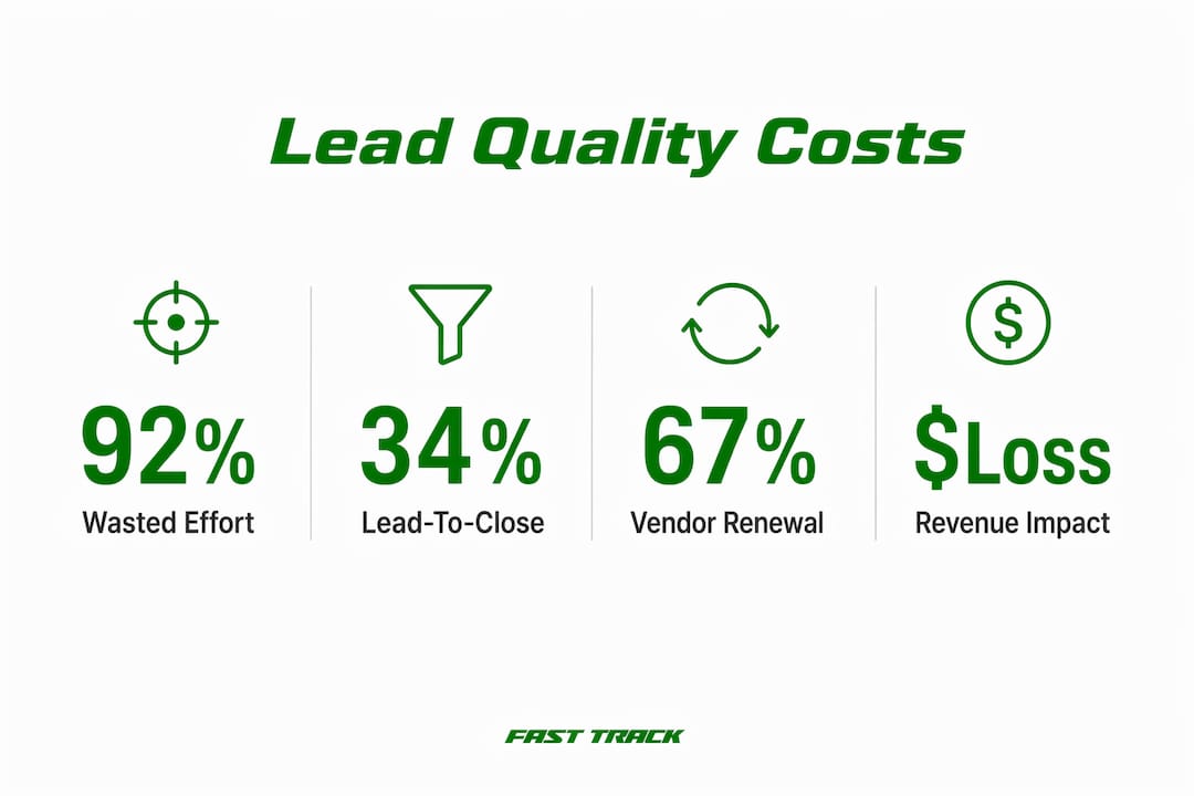 Infographic showing lead quality costs and metrics