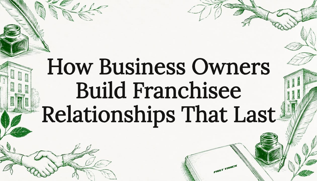 Decorative hand-drawn title card for franchise business article