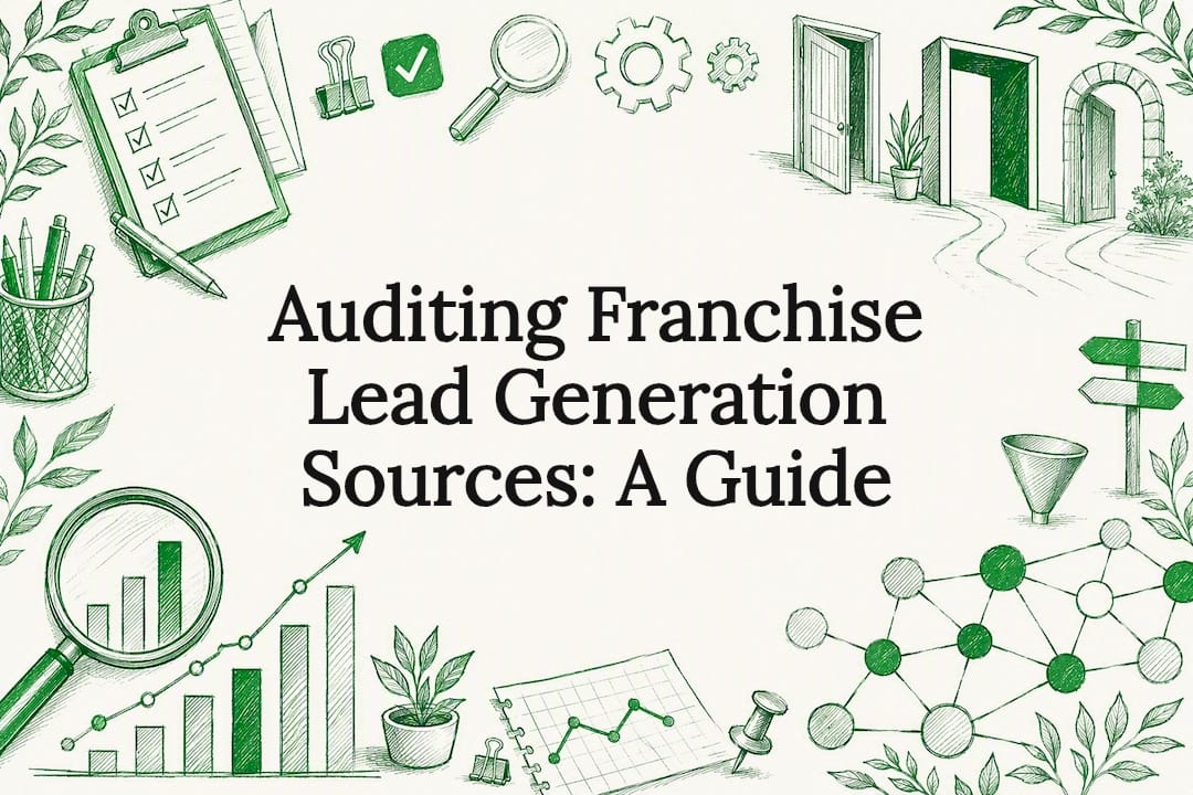 Decorative franchise lead audit title card illustration