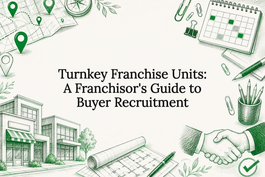 Decorative franchising-themed title card illustration