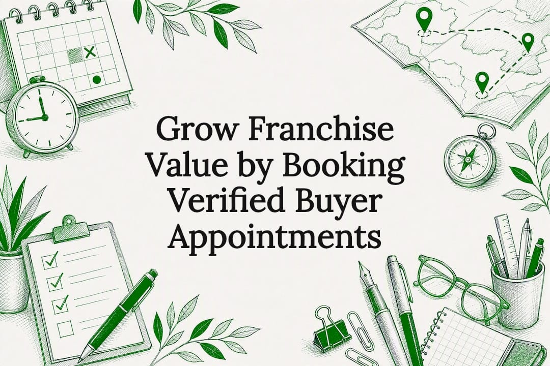 Decorative title card illustration for franchise appointment setting article