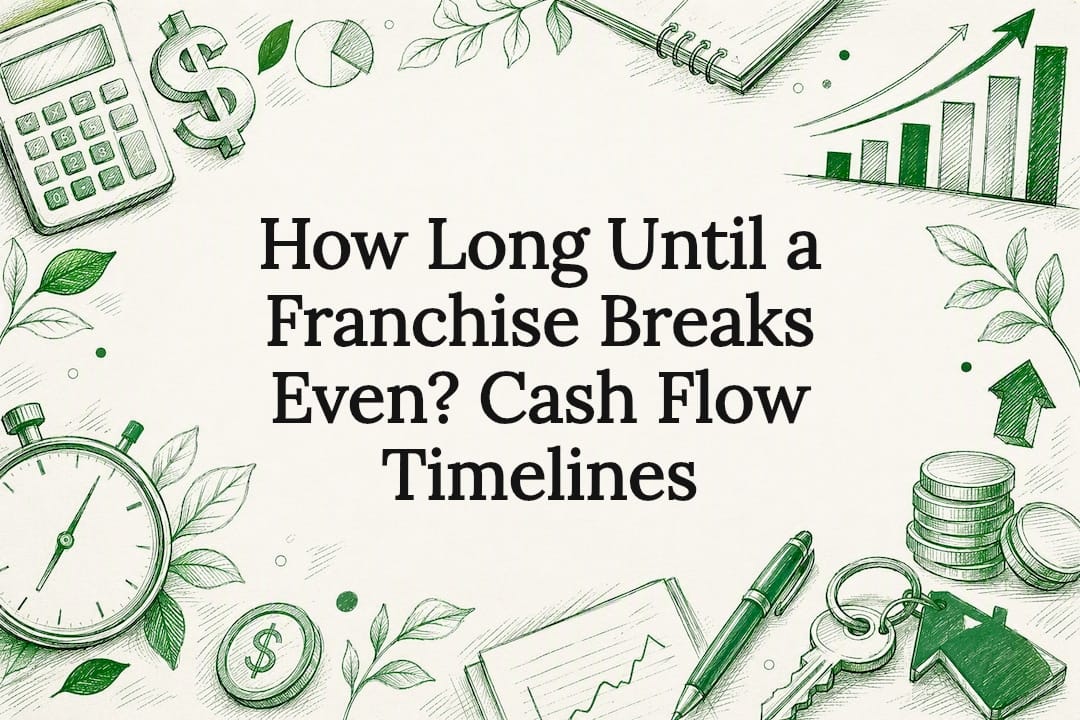 Decorative title card illustration for franchise cash flow article