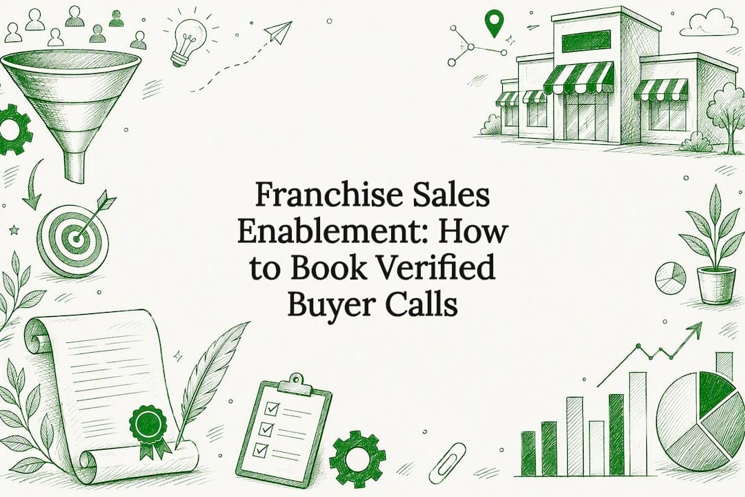 Decorative franchising sales title card illustration