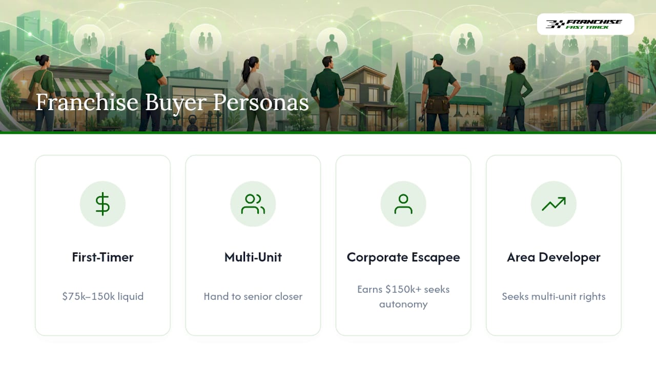 Iconic summary comparing four franchise buyer personas