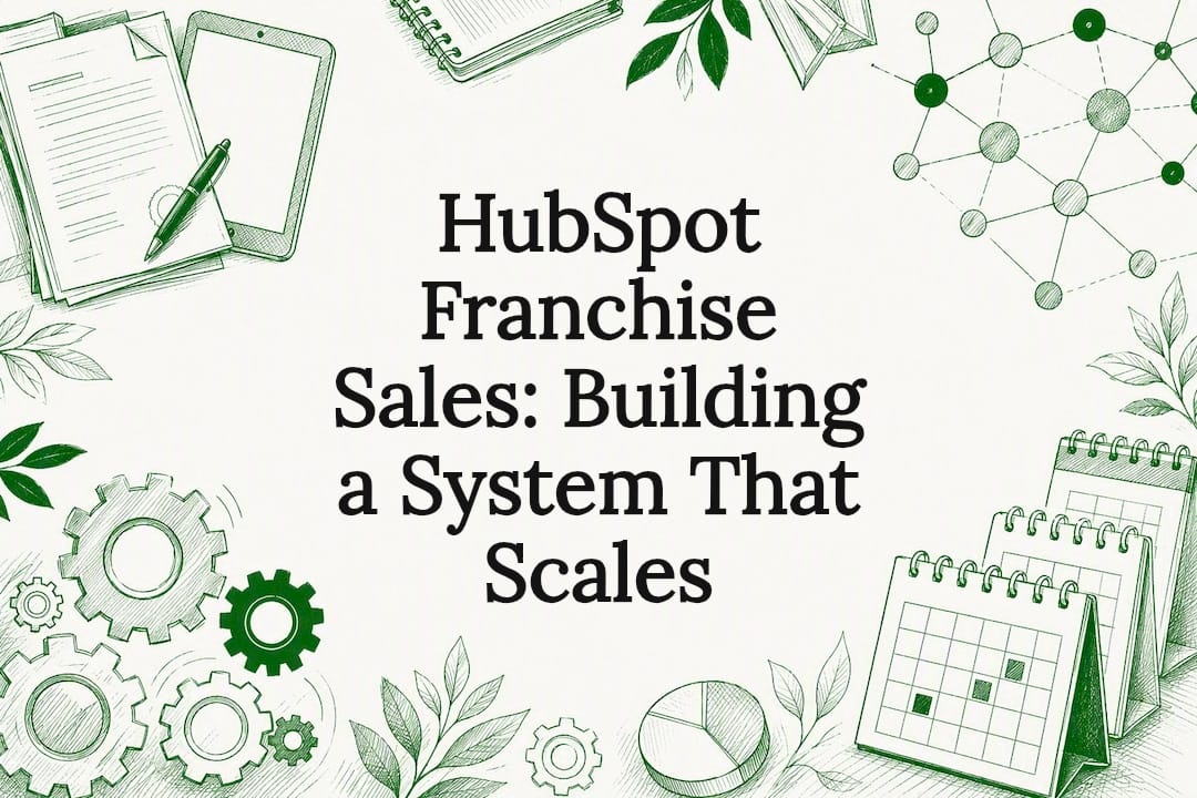 Decorative title card illustration for franchise sales system article