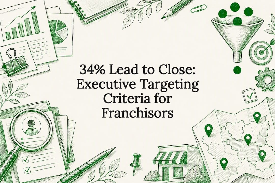 Decorative title card illustration with executive targeting motifs