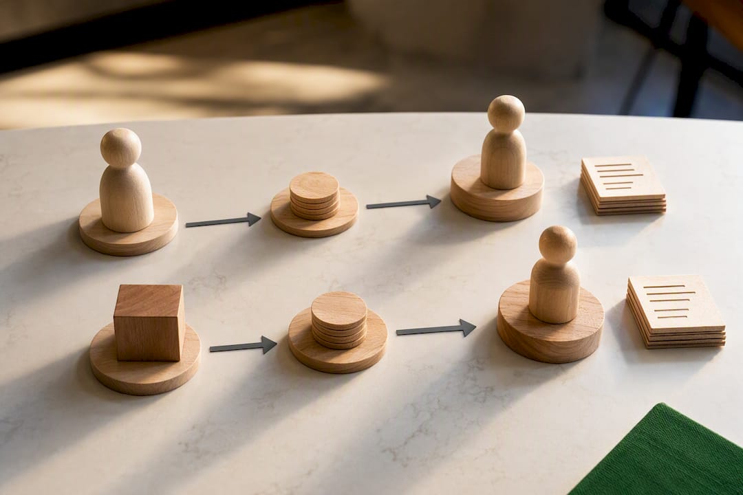 Direct consultant payment paths illustration