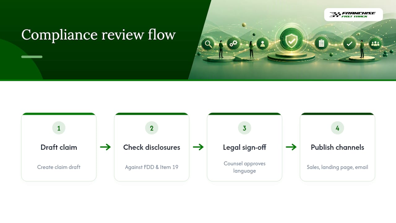 Franchise claim compliance review workflow