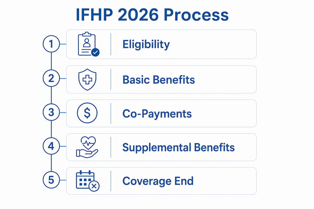 Infographic illustrating IFHP 2026 coverage steps