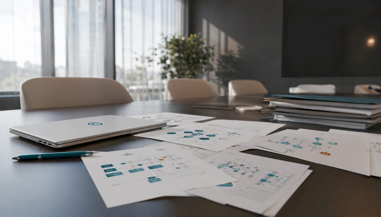 Översikt av Notyfiles CRM-modul i form av ett diagram på skrivbordet