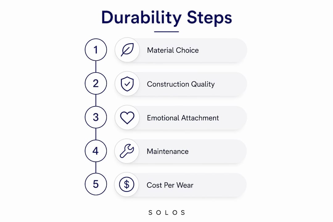 Infographic illustrating steps to garment durability