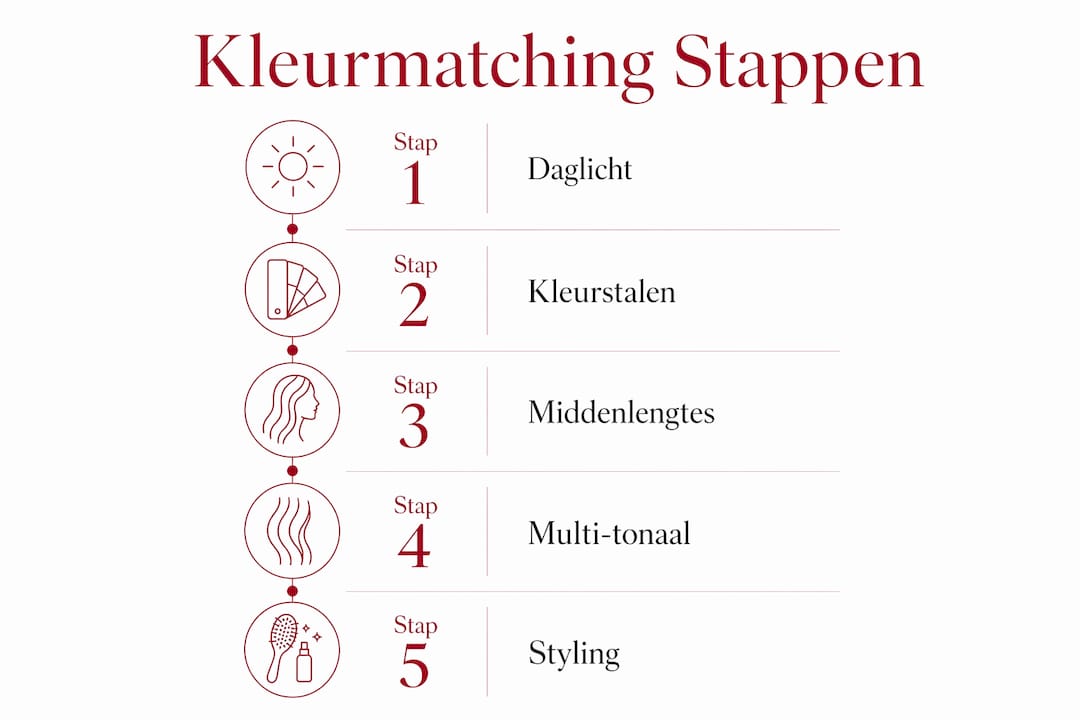 Overview: the steps for perfectly matching hair extensions by color