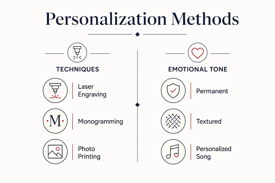Infographic comparing personalization methods and emotional tones