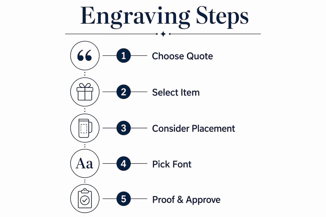Infographic illustrating engraving process steps