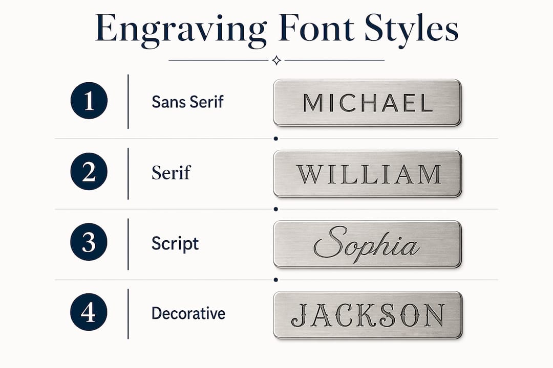 Infographic of engraving font style categories