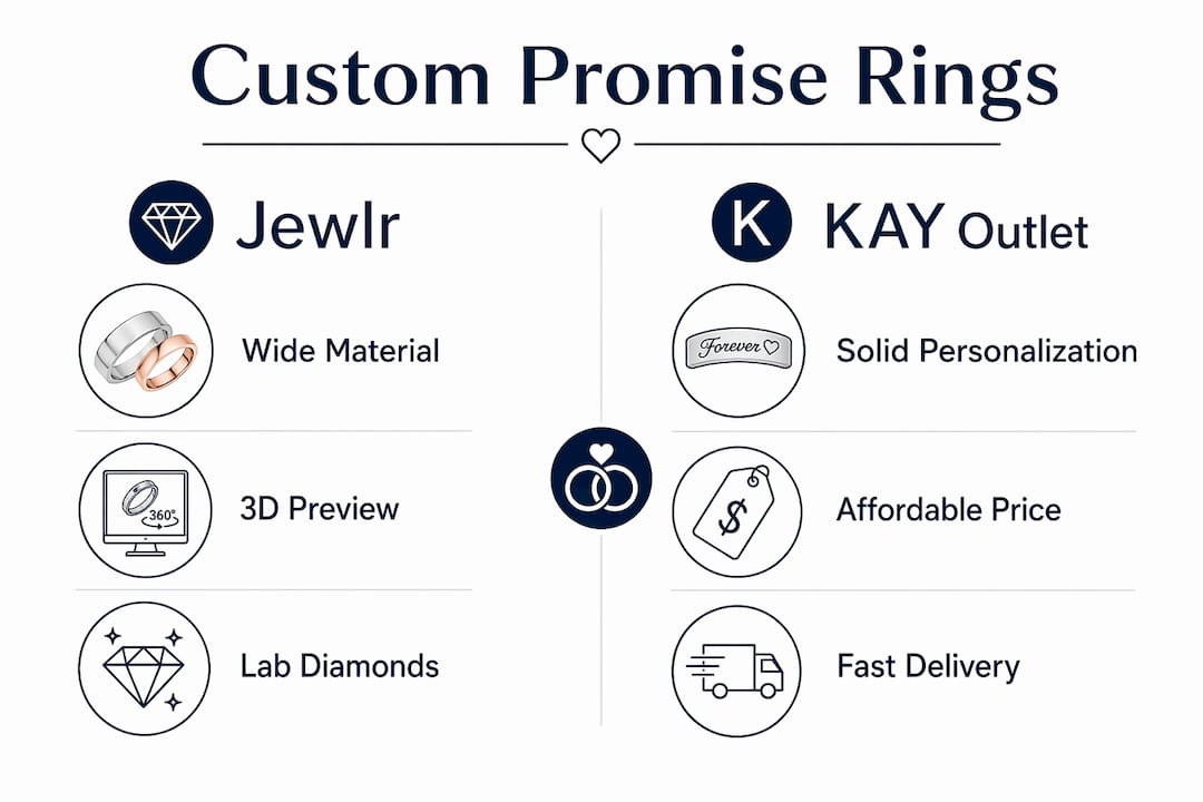 Infographic comparing custom promise ring features