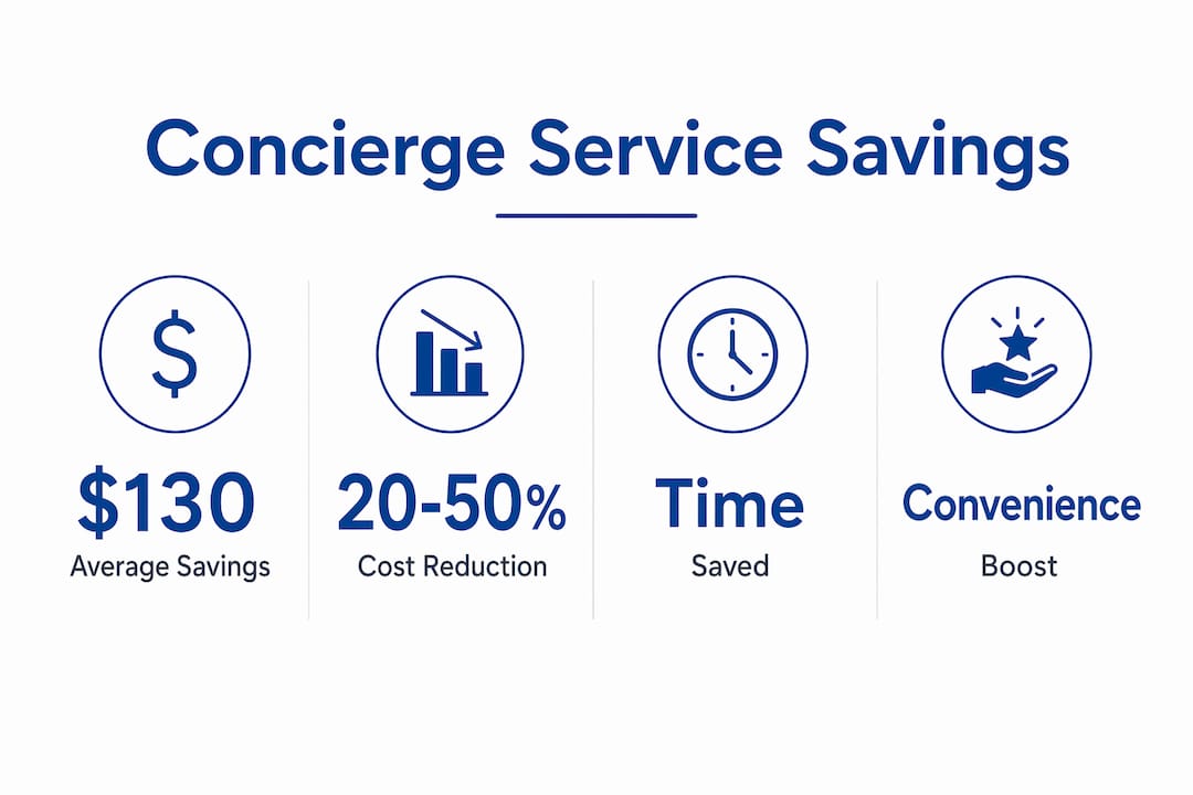 Infographic showing concierge service savings statistics