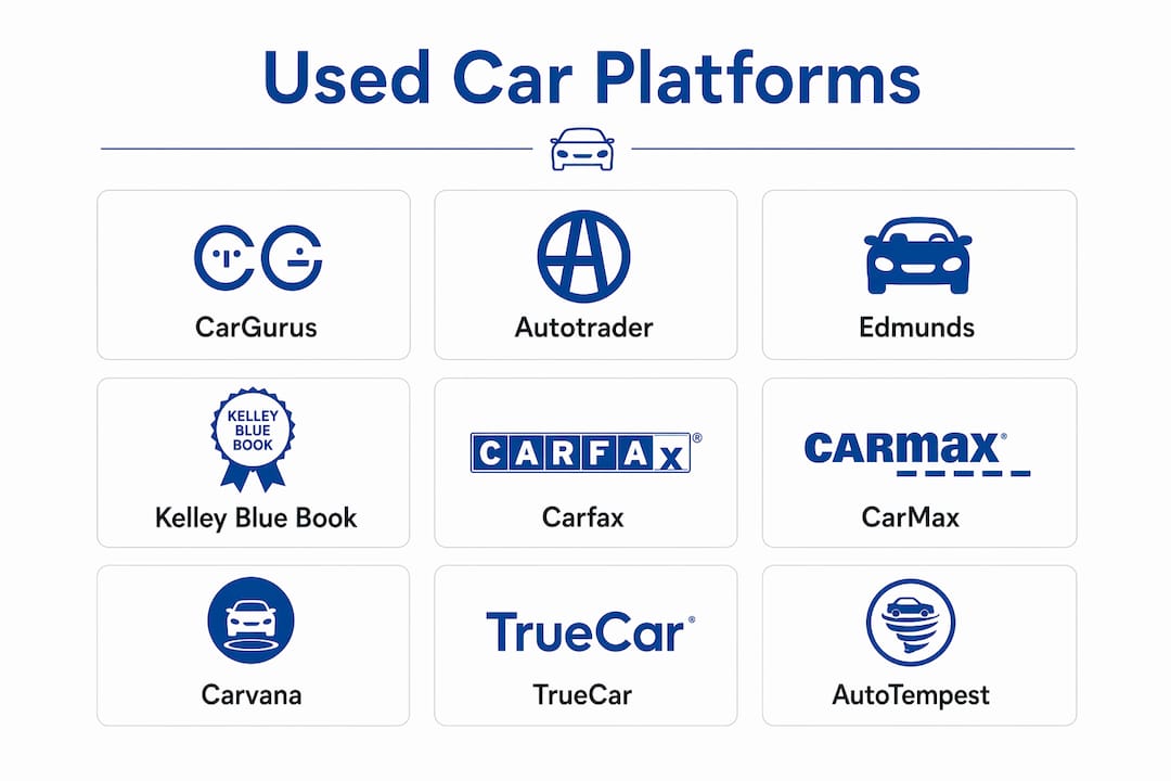 Infographic ranking used car platforms 2026