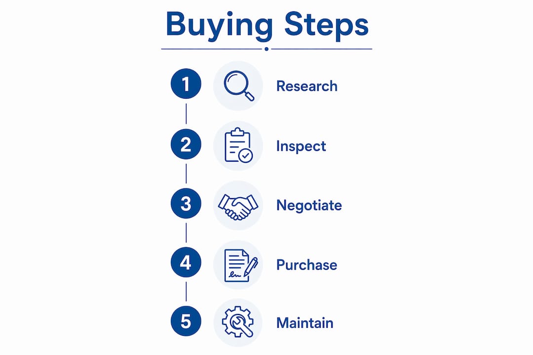 Infographic showing Mini Cooper buying steps