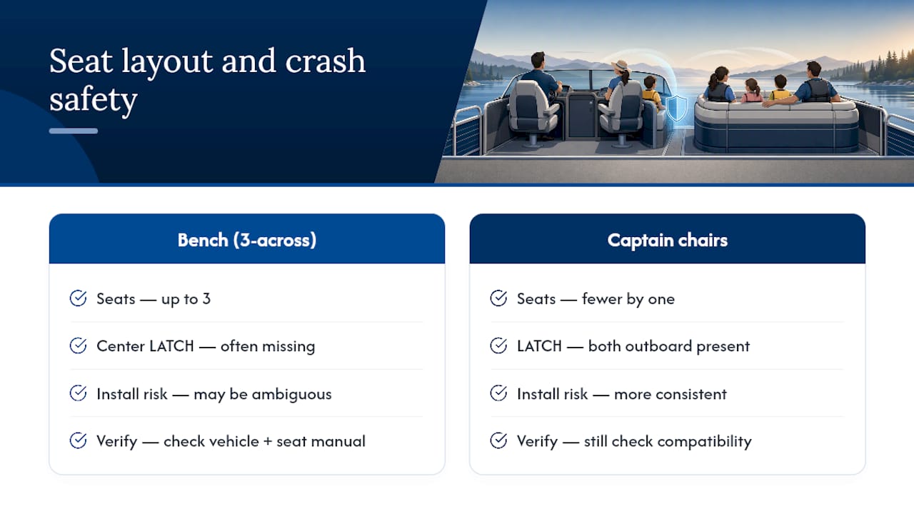 LATCH anchor comparison for seat layouts